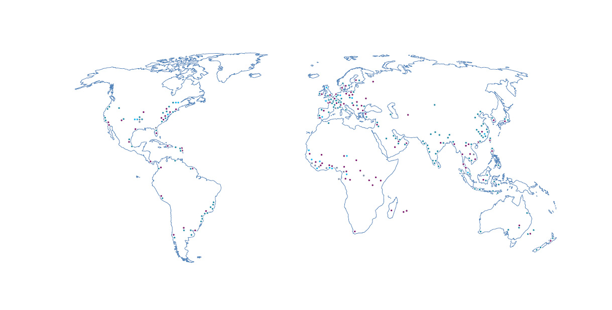 Carte des implantations